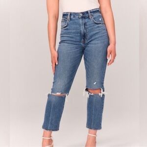 Abercrombie & Fitch curve love The Ankle Straight Ultra High Rise